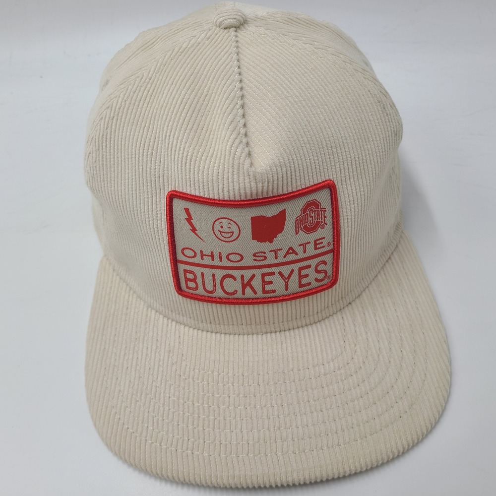 Ohio State Buckeyes Hat Snapback New Era Cream Red NCAA Corduroy The Golfer Men